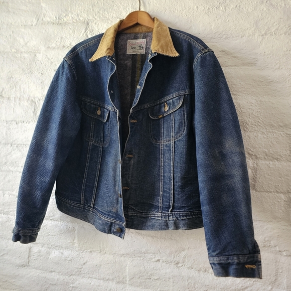 IronCharlie VTG Lee Storm Rider Denim Jacket with Blanket Lining Corduroy Collar - Picture 10 of 15